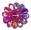 Set of 2pcs Extra Large 60mm Flower with Sequin Iron On Sew on Applique Patch