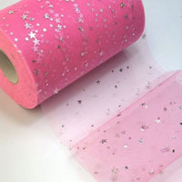 3x Yards 150mm Sequin Star Moon & Star Ribbon Tulle Sparkling Mesh for Crafts