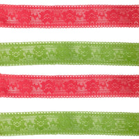 2.5 Yards Bright Coloured 45mm Flower Silhoutte Lace Trim