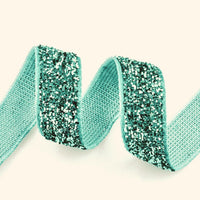 5x Yards 10mm Glitter Sparkly Velvety Polyester Ribbon - Pick Your Colour