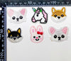 6 pcs Cute Animal Faces Theme Sew-On Iron-On Embroidered Applique Patches