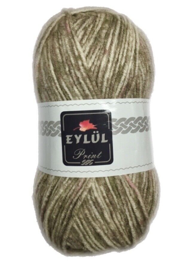 1x Eylul Print Medium Crochet and Knitting Yarn 100g