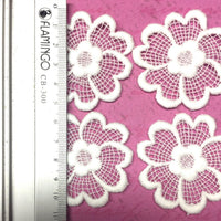 6x Xtra Large White Flower 50-55mm Embroidered Guipure Sew on Applique Patch