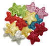 12x 35mm Glitter Star w/ Non Woven Fabric Backing & Sponge Inside Sew On Patch