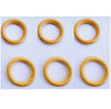 6x  Wood Look Cream Hard Plastic O-Rings for Crafts - (42mm or 45mm Diameter)