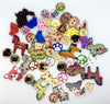 50x Mix Design Flowers, Butterflies, Animals etc.Wood Buttons for Craft & Sewing