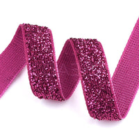 5x Yards 10mm Glitter Sparkly Velvety Polyester Ribbon - Pick Your Colour