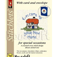 1x Mouseloft Stitchlets Celebration Card Mini Cross Stitch Kit with Cards