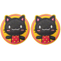 1x Pair (2 pcs) Large 60mm Cute Animal Iron-On Embroidered Applique Patches