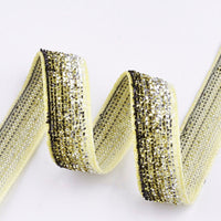 5x Yards 10mm Glitter Sparkly Velvety Polyester Ribbon - Pick Your Colour