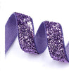 5x Yards 10mm Glitter Sparkly Velvety Polyester Ribbon - Pick Your Colour