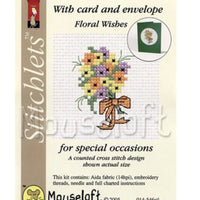 1x Mouseloft Stitchlets Celebration Card Mini Cross Stitch Kit with Cards