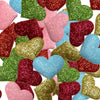 12x 35mm Glitter Heart  w/ Non Woven Fabric Backing & Sponge Inside Sew On Patch