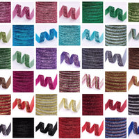 5x Yards 10mm Glitter Sparkly Velvety Polyester Ribbon - Pick Your Colour