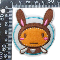 1x Pair (2 pcs) Large 60mm Cute Animal Iron-On Embroidered Applique Patches