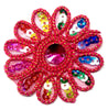 Set of 2pcs Extra Large 60mm Flower with Sequin Iron On Sew on Applique Patch