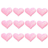 12x 35mm Glitter Heart  w/ Non Woven Fabric Backing & Sponge Inside Sew On Patch