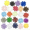 24x Daisy Flower 25mm Embroidered Plain Multicolour Sew on Applique Patches B