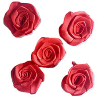 10x Handmade 25mm Satin Rose Flower Appliqué Sewing Craft