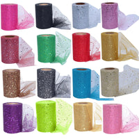 3x Yards 150mm Glitter Sequin Tulle Ribbon Sparkling Mesh for Crafts