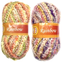 1x AB Rainbow Fancy 99% Acrylic 1% Nylon 100g Crochet and Knitting Yarn