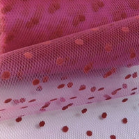 3x Yards 150mm Flocked Heart or Dots Ribbon Soft Tulle Organza Mesh