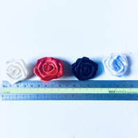 10x Handmade 25mm Satin Rose Flower Appliqué Sewing Craft