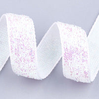 5x Yards 10mm Glitter Sparkly Velvety Polyester Ribbon - Pick Your Colour