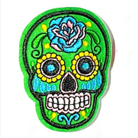 1X Embroidered Sugar Skull Iron On Sew On on Applique Patches