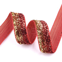 5x Yards 10mm Glitter Sparkly Velvety Polyester Ribbon - Pick Your Colour