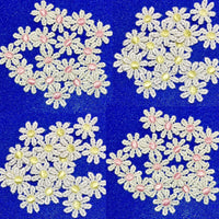 24x White Daisy Flower Coloured Center Embroidered Guipure Sew on Applique Patch