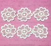 6x Xtra Large White Flower 50-55mm Embroidered Guipure Sew on Applique Patch