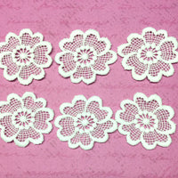 6x Xtra Large White Flower 50-55mm Embroidered Guipure Sew on Applique Patch