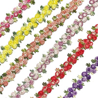 1x Half Yard 15mm Embroidered Rose Flower Lace Trim - Pick your Colour