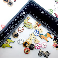 50x Mix Design Flowers, Butterflies, Animals etc.Wood Buttons for Craft & Sewing