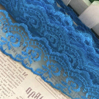 2x Yards Bright Coloured 40mm Wide Scalloped Polyester Lace Trim