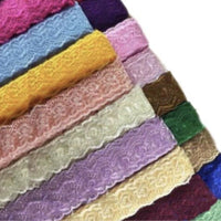 2x Yards Bright Coloured 40mm Wide Scalloped Polyester Lace Trim