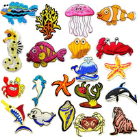 Multi pcs Ocean Creature Theme Sew-On Iron-On Embroidered Applique Patches