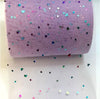 3x Yards 150mm Sequin Heart Hologram Ribbon Soft Tulle Sparkling Mesh