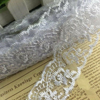 2x Yards Bright Coloured 40mm Wide Scalloped Polyester Lace Trim