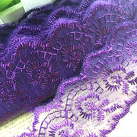 2x Yards Bright Coloured 40mm Wide Scalloped Polyester Lace Trim