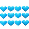 12x 35mm Glitter Heart  w/ Non Woven Fabric Backing & Sponge Inside Sew On Patch