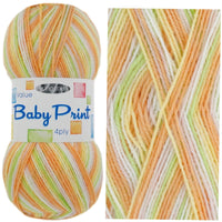 1x King Cole 4Ply Baby Print 100% Premium Acrylic Crochet and Knitting Yarn 100g