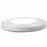 25 Yards (1x Roll) 10mm Sparkly Glitter Organza Polyester Ribbon Trim