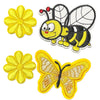 1x Set Multi Pcs Flower & Butterfly Theme Sew-On Iron-On Embroidered Patches