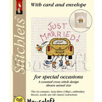 1x Mouseloft Stitchlets Celebration Card Mini Cross Stitch Kit with Cards