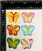 6x Colourful Holographic Butterfly Sew-On Iron-On Embroidered Applique Patch