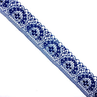 2x Yards Bright Coloured 40mm Wide Scalloped Polyester Floral Lace Trim