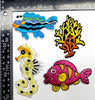 Multi pcs Ocean Creature Theme Sew-On Iron-On Embroidered Applique Patches