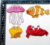 Multi pcs Ocean Creature Theme Sew-On Iron-On Embroidered Applique Patches